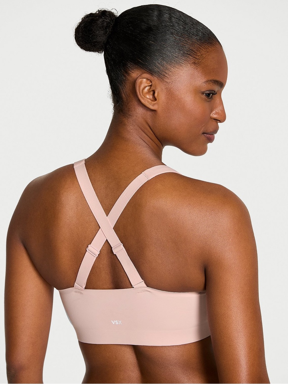 Victoria's Secret VSX Knockout Front-Close Sports Bra Bare Pink Size 34D - Picture 2 of 13